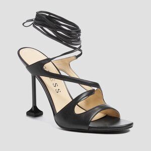 99$ Guess Niko High Heel Lace up Leg Wrap Dress Sandals Womens Size 5.5 US Black